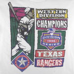 Starter - Texas Rangers West Champions Single Stitch T-Shirt 1996 Large Vintage Retro Baseball