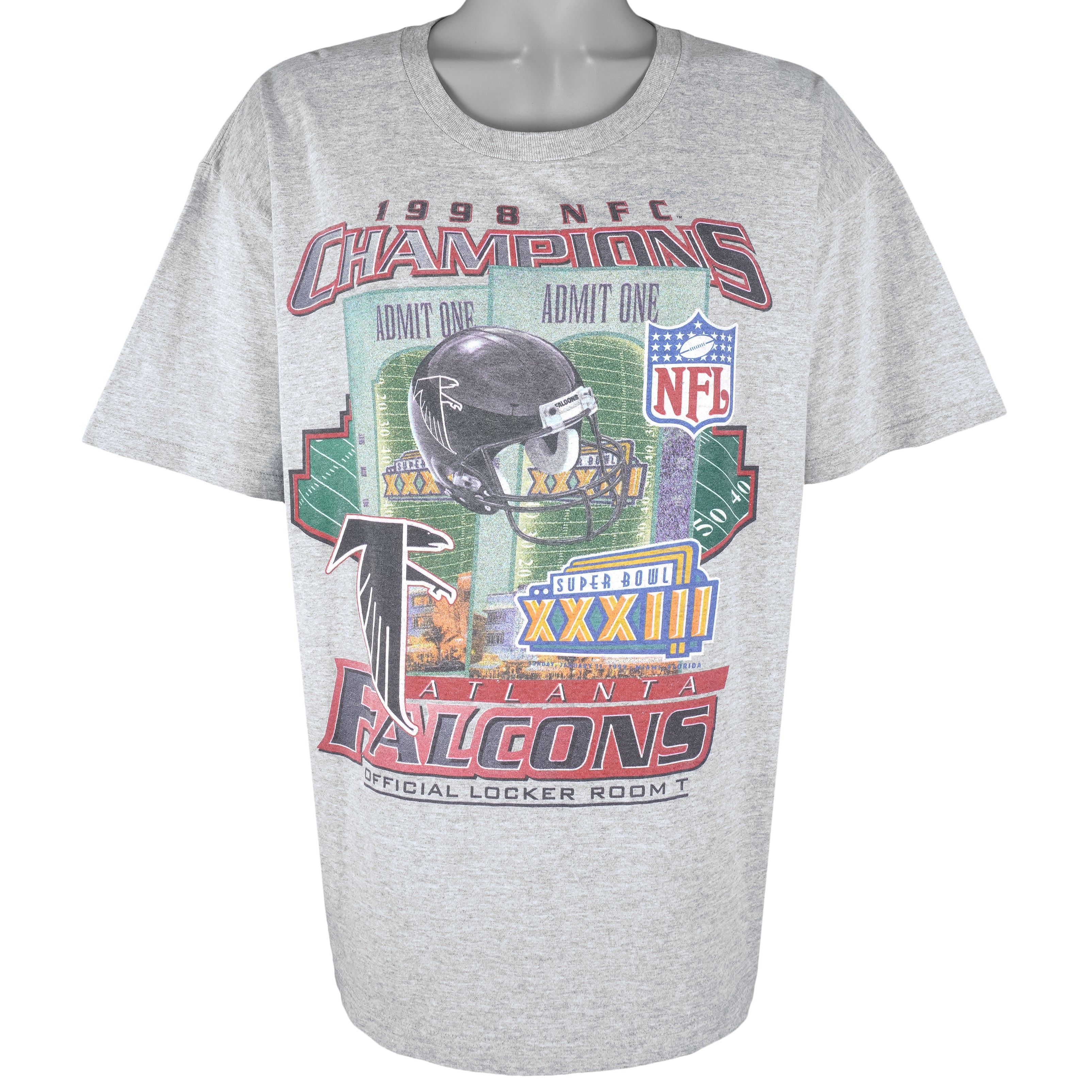 Starter - Atlanta Falcons Super Bowl 33th Champs T-Shirt 1998 X-Large Vintage Retro Football
