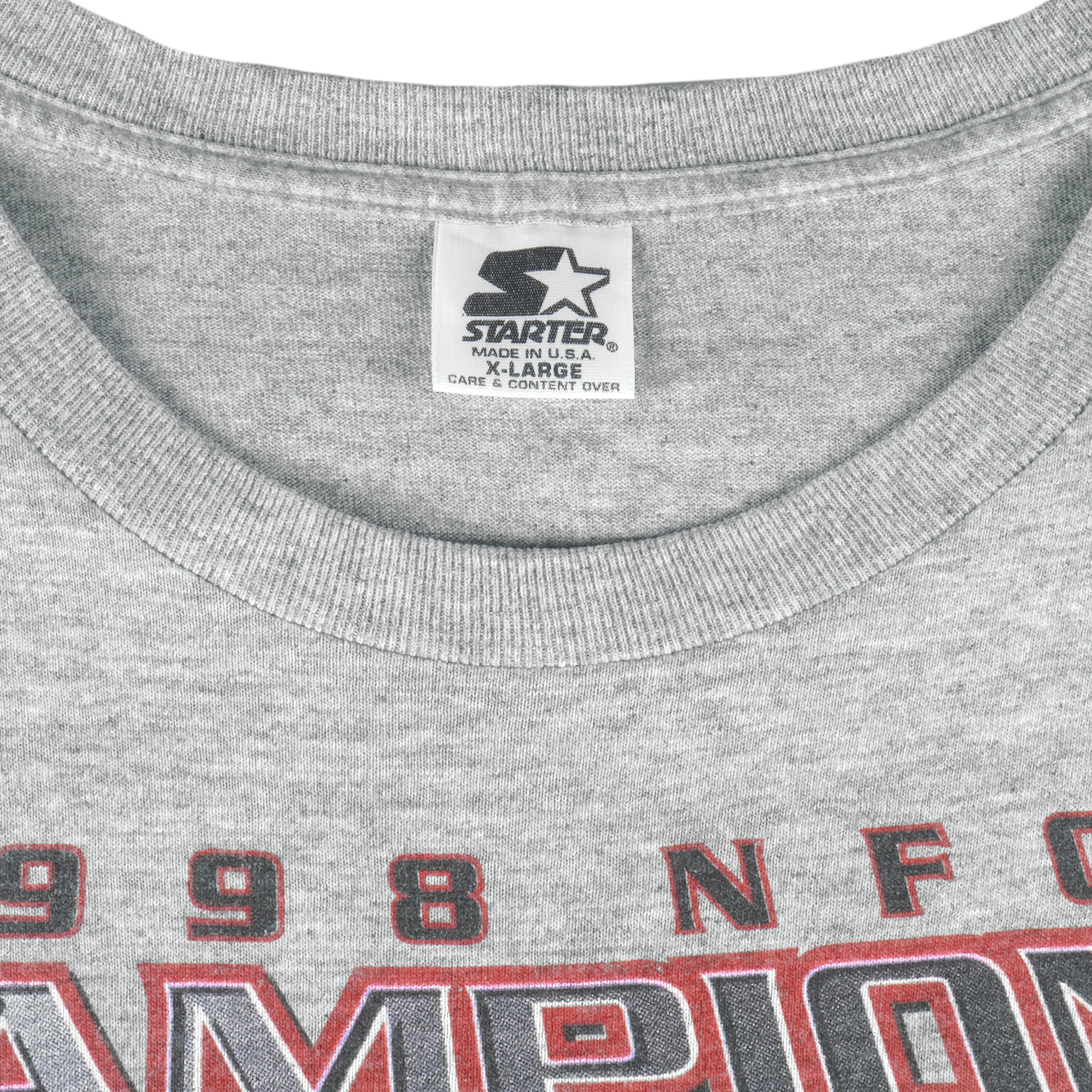 Starter - Atlanta Falcons Super Bowl 33th Champs T-Shirt 1998 X-Large Vintage Retro Football