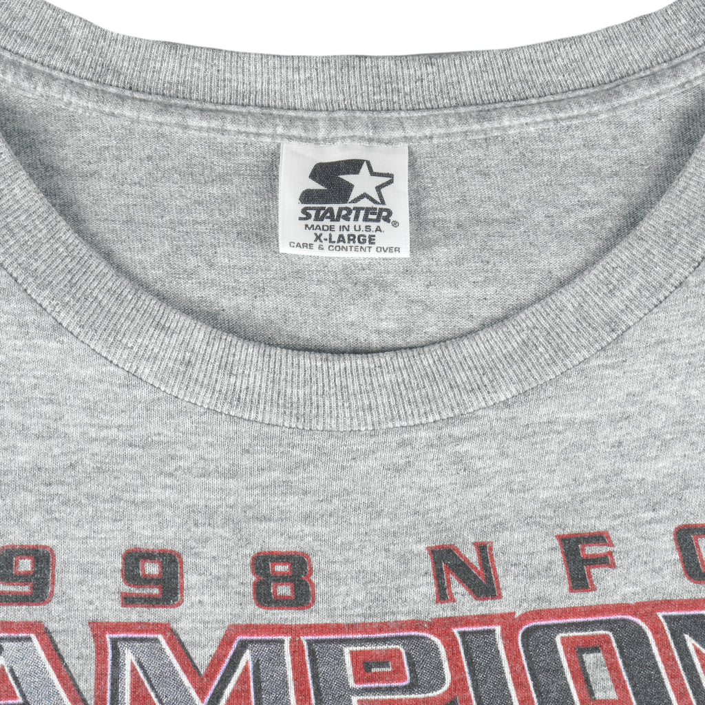 Starter - Atlanta Falcons Super Bowl 33th Champs T-Shirt 1998 X-Large Vintage Retro Football