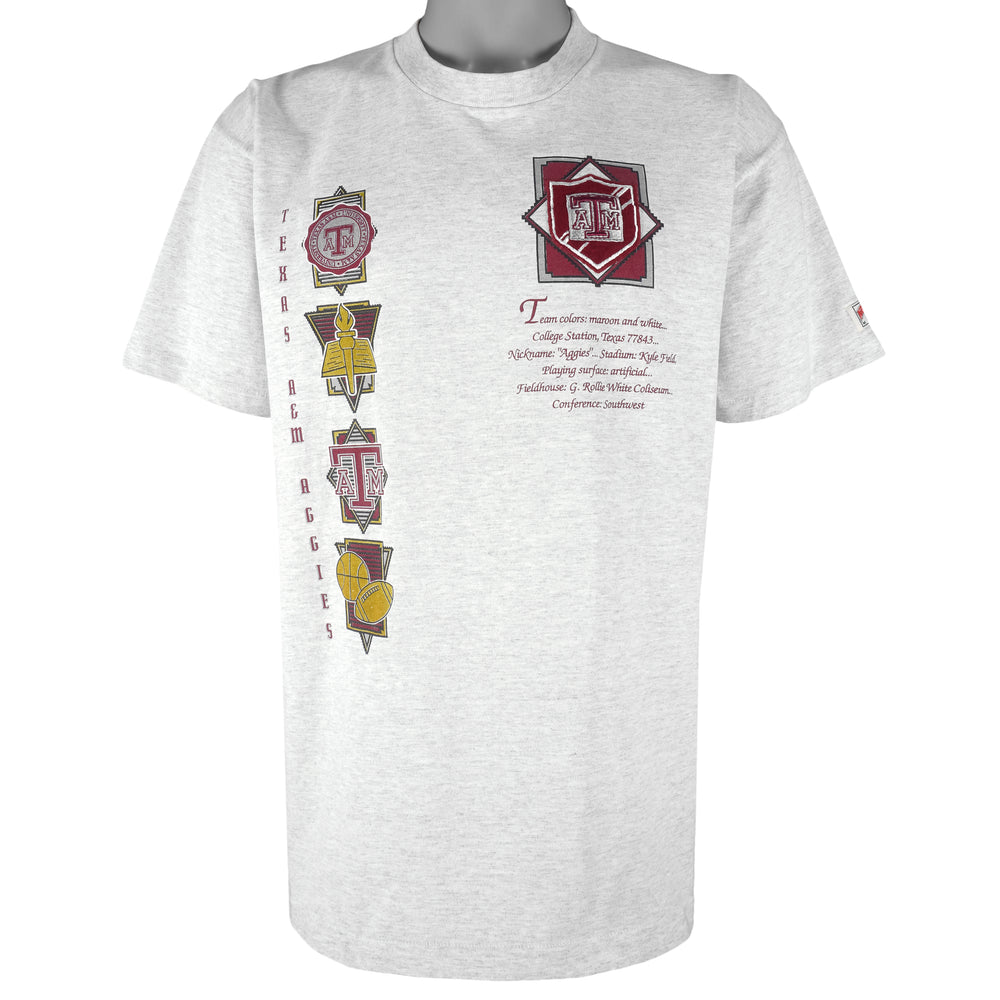 NCAA (Nutmeg) - Texas A&M Aggies Embroidered Single Stitch T-Shirt 1990s X-Large Vintage Retro College