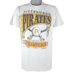 MLB - Pittsburgh Pirates Champions Single Stitch T-Shirt 1992 Large Vintage Retro Baseball