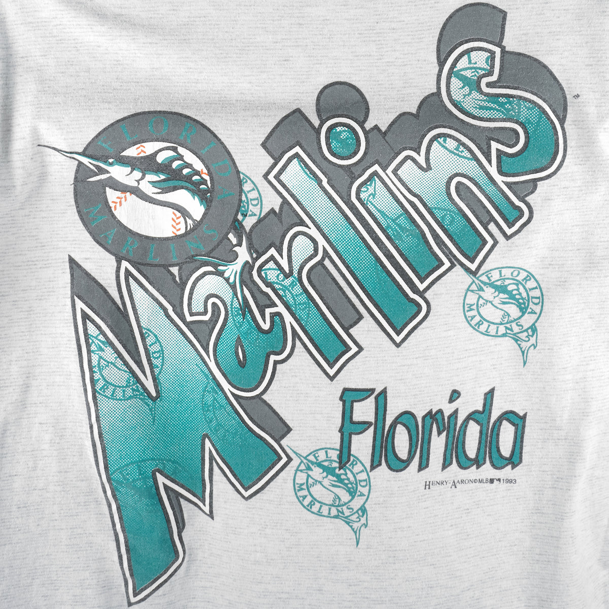 MLB (Mendez) - Florida Marlins Single Stitch T-Shirt 1993 Large Vintage Retro Baseball