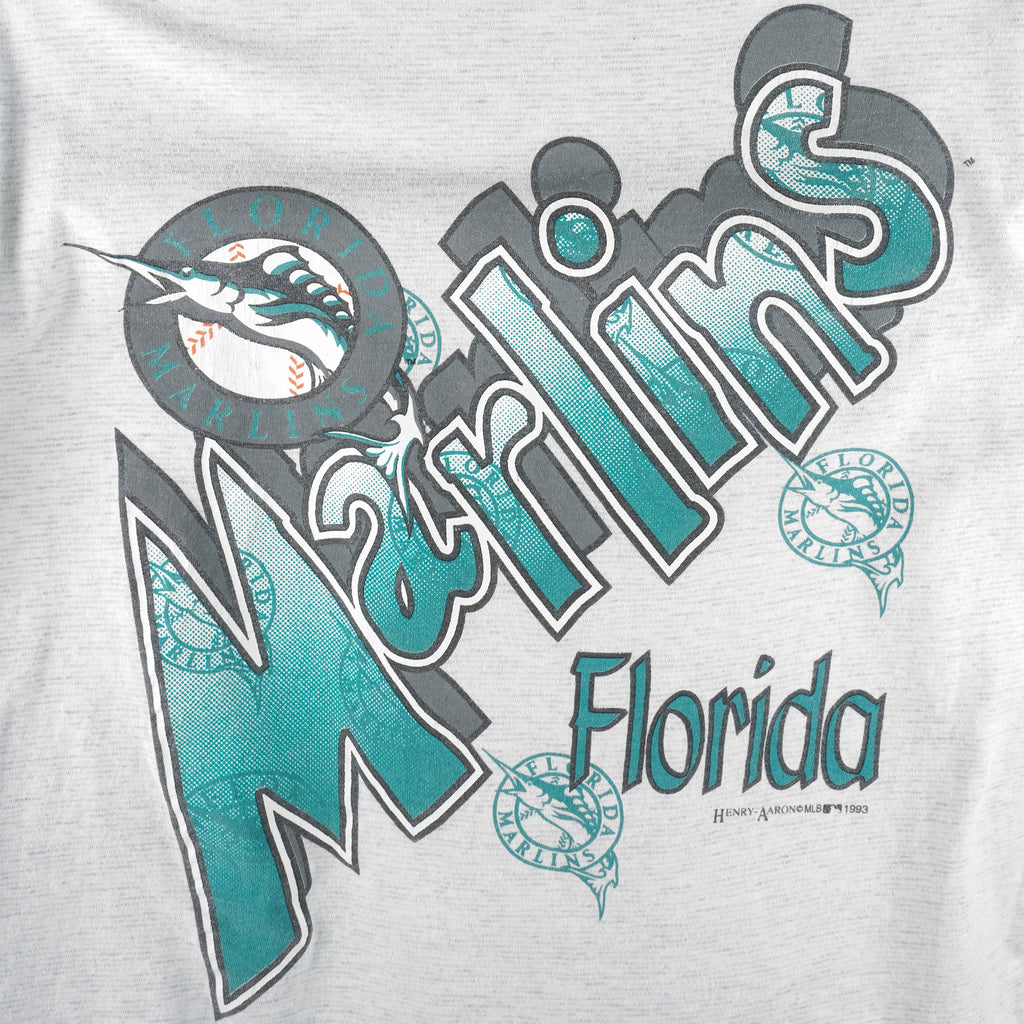 MLB (Mendez) - Florida Marlins Single Stitch T-Shirt 1993 Large Vintage Retro Baseball