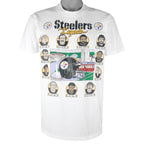 NFL (Stedman) - Pittsburgh Steelers Players Single Stitch T-Shirt 1990s Large Vintage Retro Football