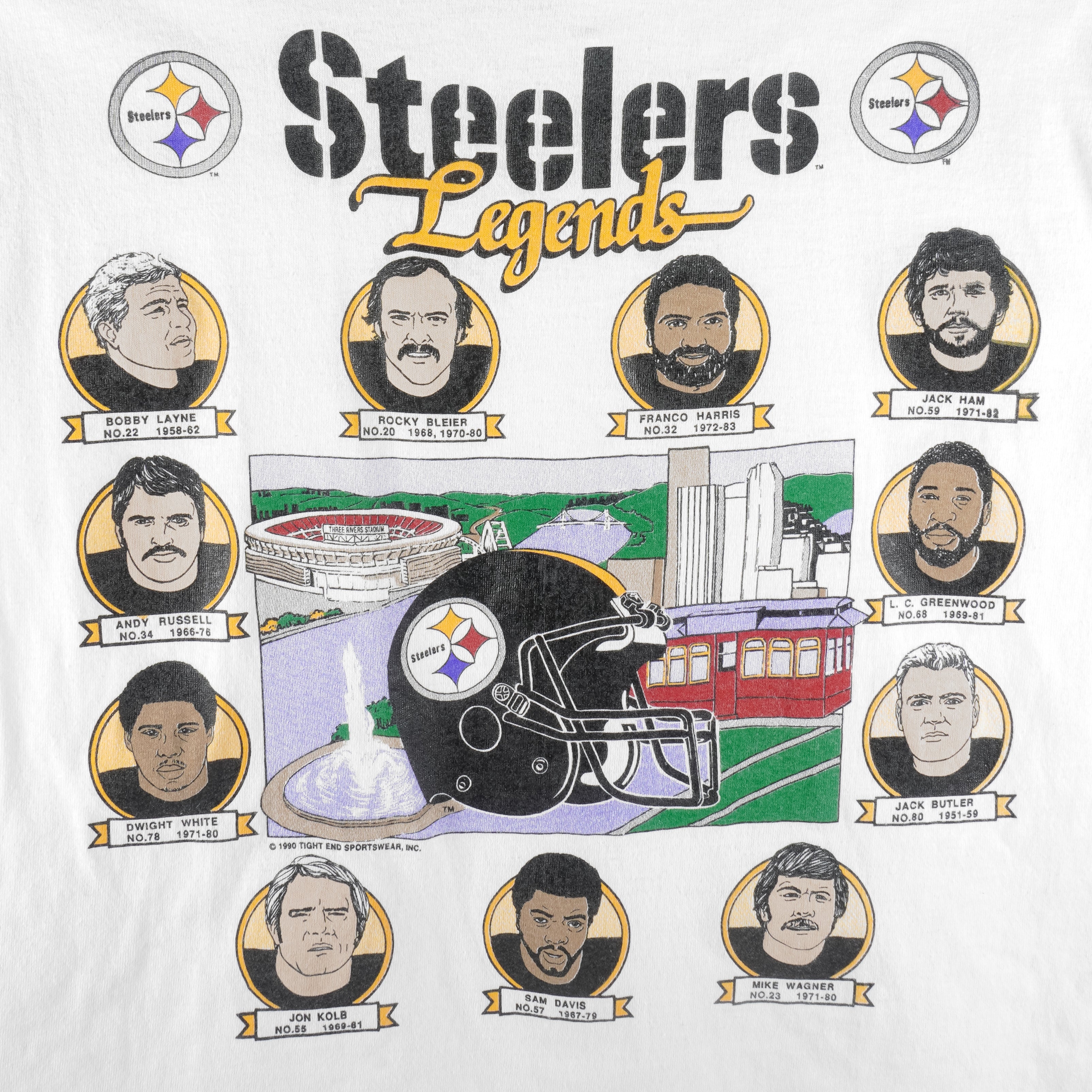 NFL (Stedman) - Pittsburgh Steelers Players Single Stitch T-Shirt 1990s Large Vintage Retro Football