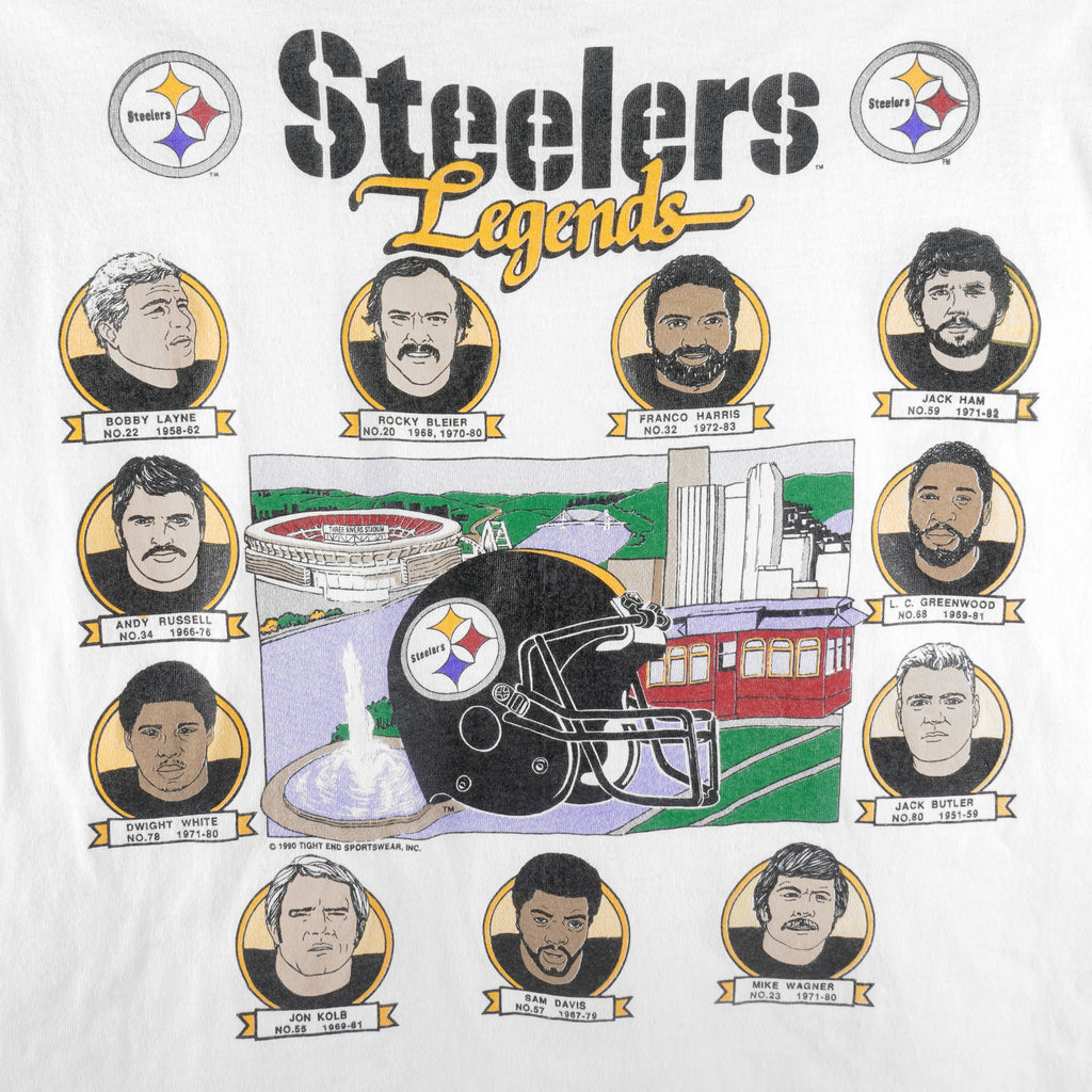 NFL (Stedman) - Pittsburgh Steelers Players Single Stitch T-Shirt 1990s Large Vintage Retro Football
