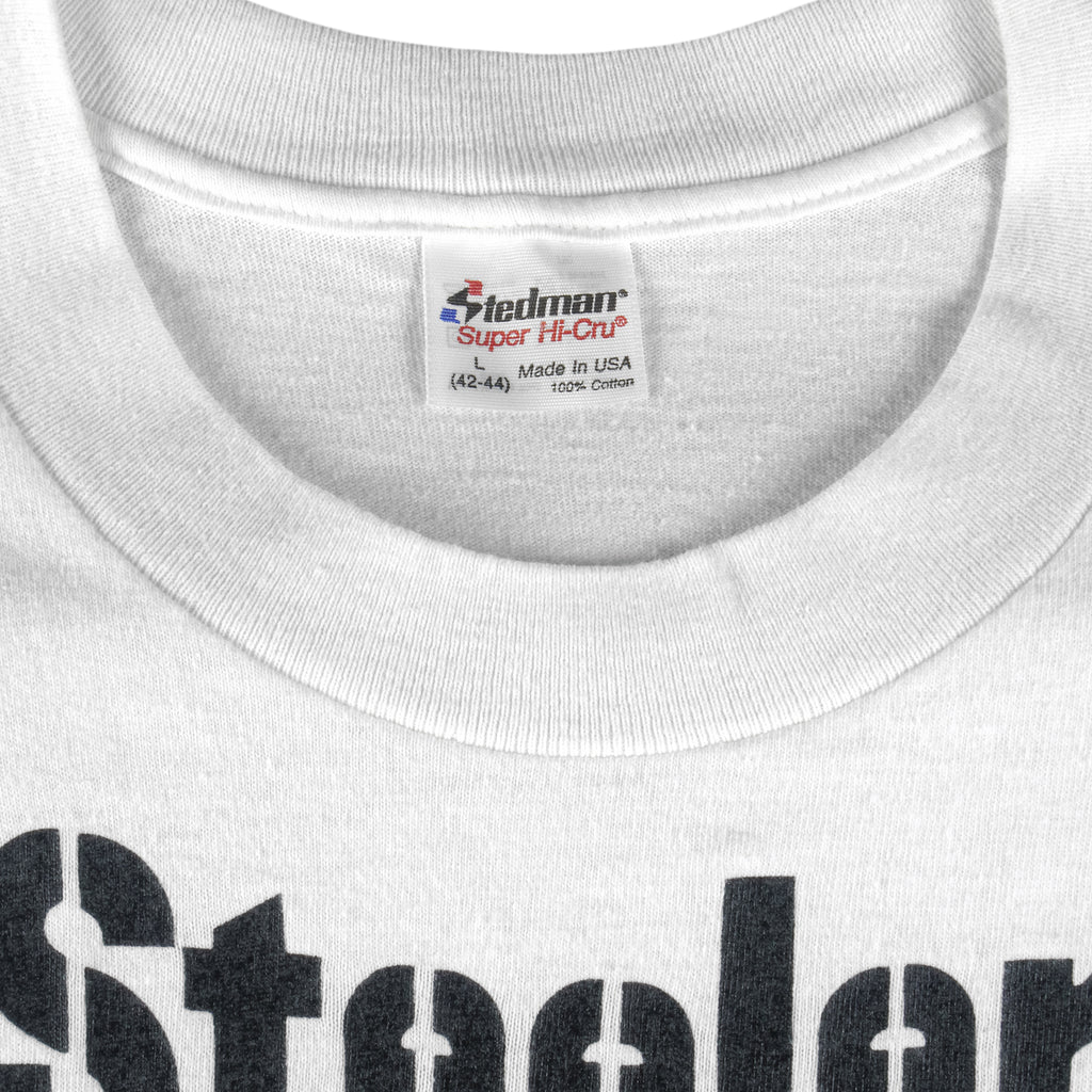 NFL (Stedman) - Pittsburgh Steelers Players Single Stitch T-Shirt 1990s Large Vintage Retro Football