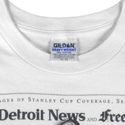 NHL (Gildan) - Detroit Red Wings We've Got Stanley T-Shirt 1990s X-Large Vintage Retro Hockey