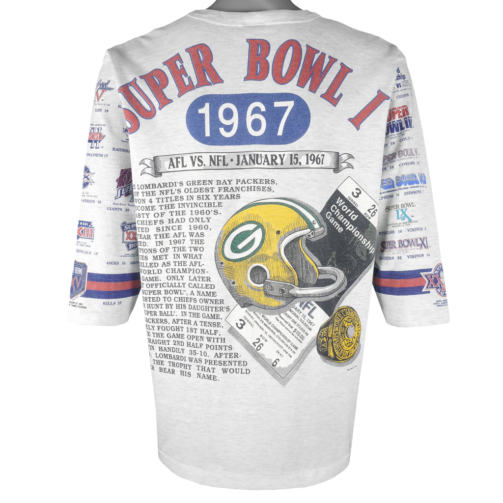 NFL (Long Gone) - Green Bay Packers Super Bowl 26th Long Sleeved Shirt 1990 Large Vintage Retro Football