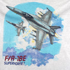 Vintage (Hanes) - Grey F/A18 Super Hornet T-Shirt 1990s Large Vintage Retro