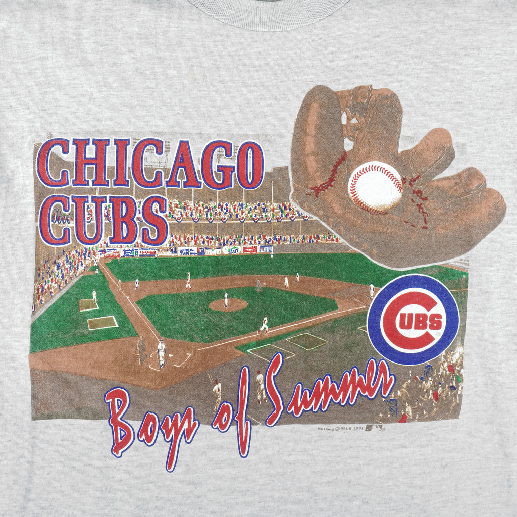 MLB (Nutmeg) - Chicago Cubs Boys Of Summer T-Shirt 1991 X-Large Vintage Retro Baseball