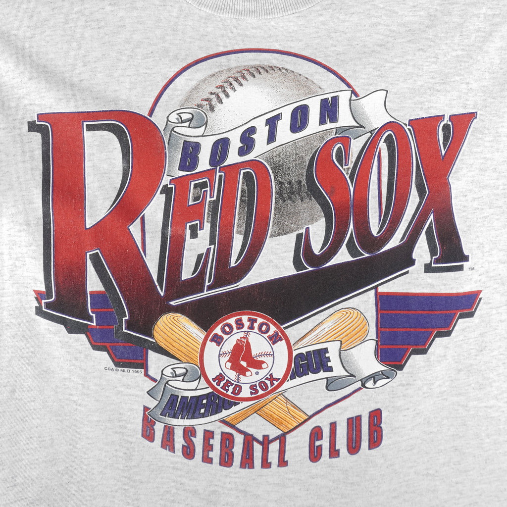 MLB (League Leader) - Boston Red Sox Big Logo T-Shirt 1995 Large Vintage Retro Baseball