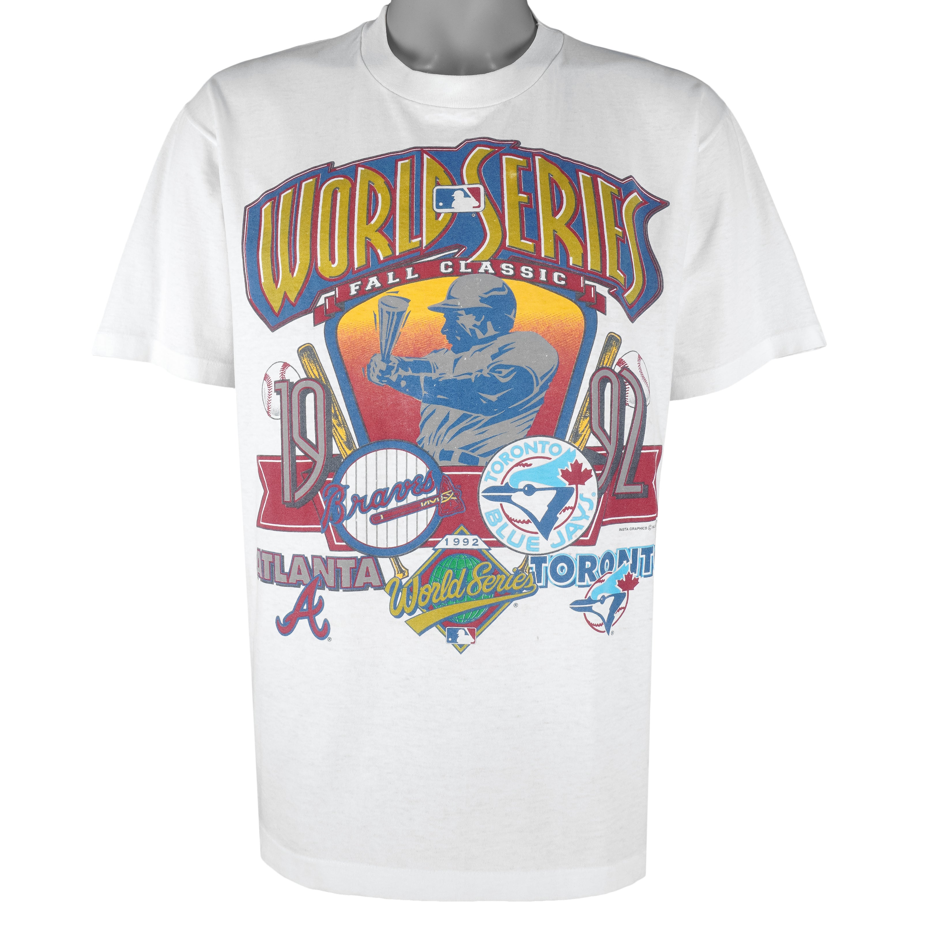 Vintage MLB (Hanes) - Atlanta Braves Vs Toronto Blue Jays World Series T-Shirt 1992 Large