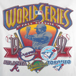 MLB (Hanes) - Atlanta Braves VS Toronto Blue Jays World Series T-Shirt 1992 Large Vintage Retro Baseball