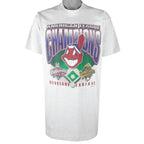 MLB - Cleveland Indians World Series Champions Single Stitch T-Shirt 1995 X-Large Vintage Retro Baseball 