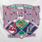 MLB (Logo 7) - Cleveland Indians VS Florida Marlins T-Shirt 1997 Large Vintage Retro Baseball 