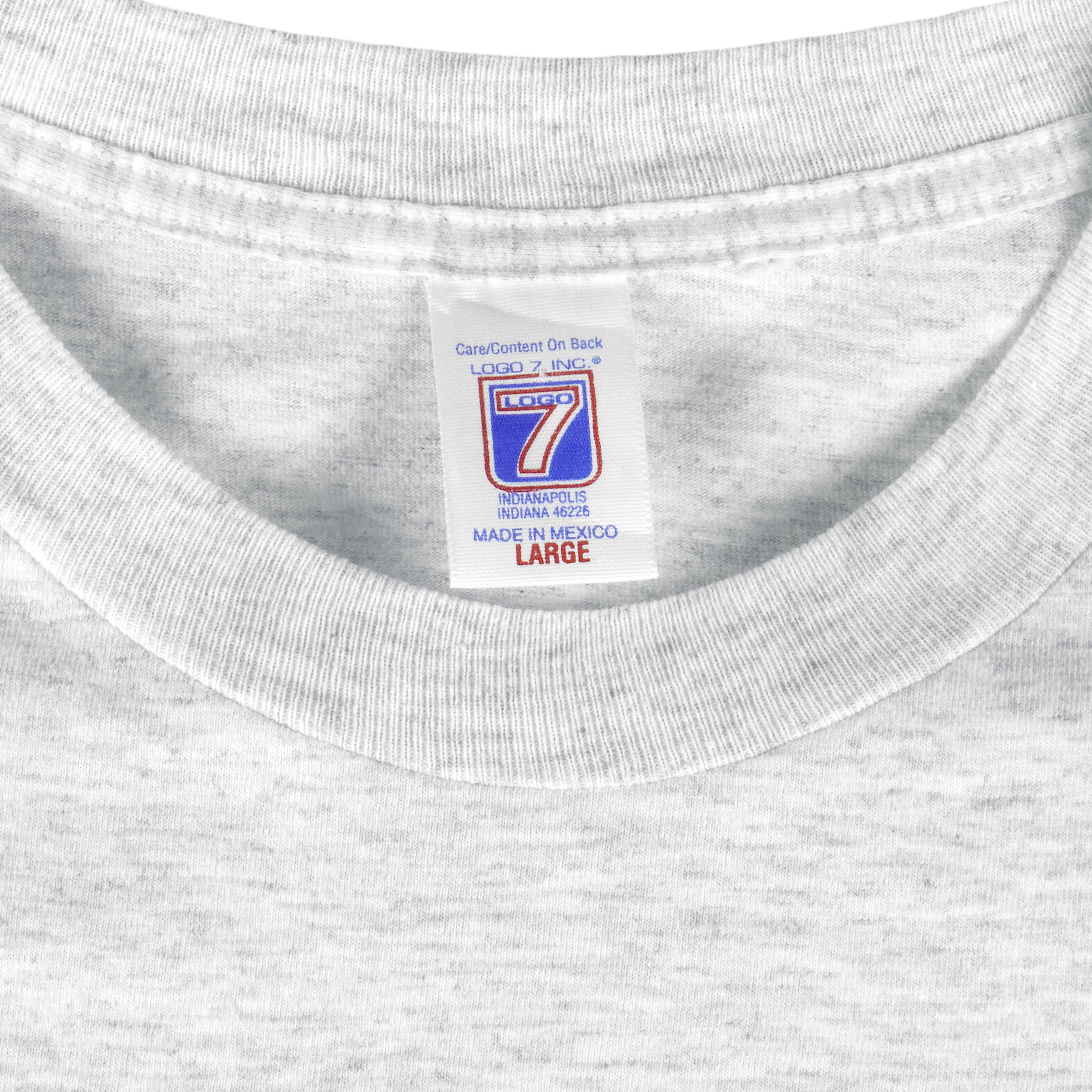 MLB (Logo 7) - Cleveland Indians VS Florida Marlins T-Shirt 1997 Large Vintage Retro Baseball 