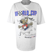 Vintage (Nutmeg) - World Cup USA Striker Pup Mascot Single Stitch T-Shirt 1994 X-Large Vintage Retro Football
