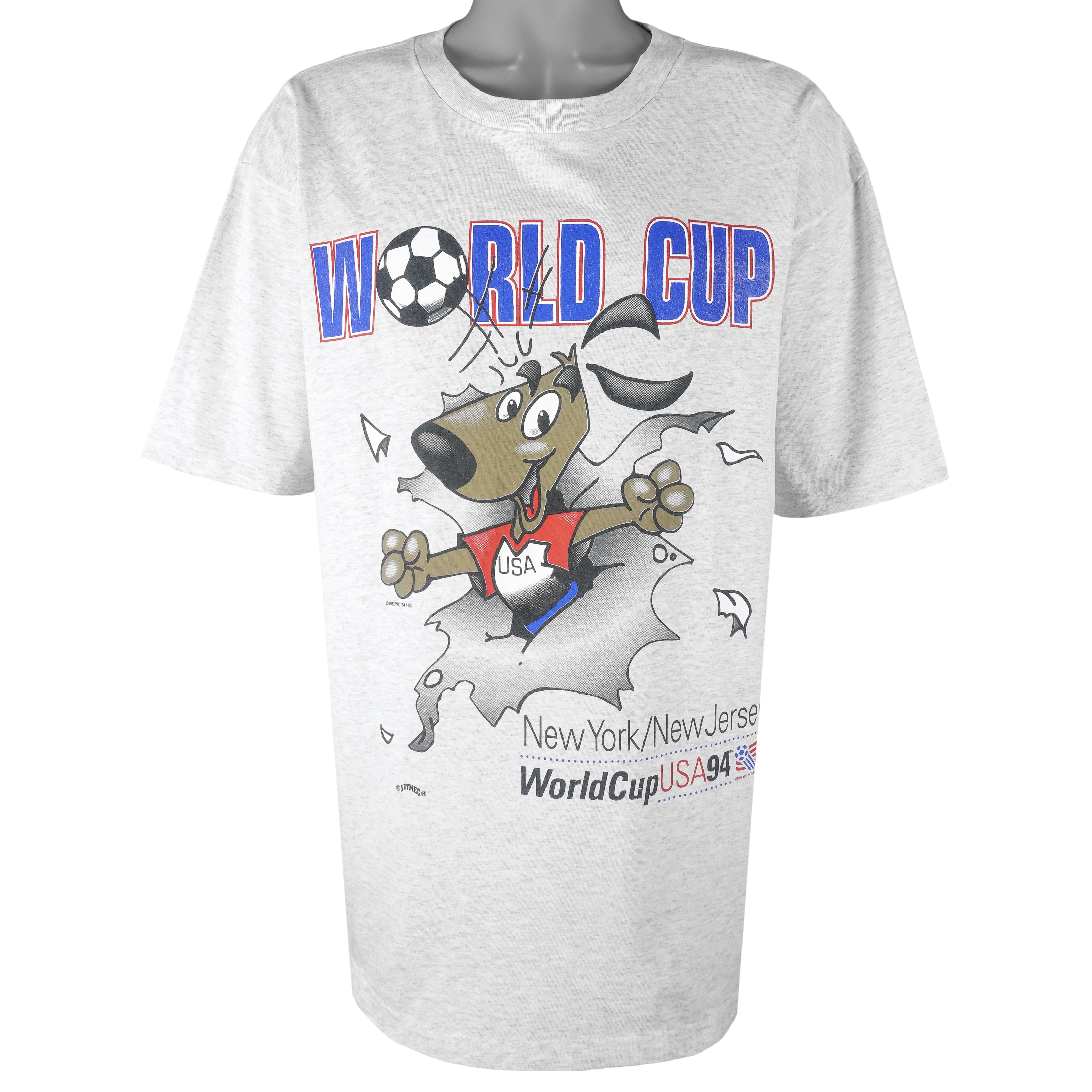 Vintage (Nutmeg) - World Cup USA Striker Pup Mascot Single Stitch T-Shirt 1994 X-Large Vintage Retro Football