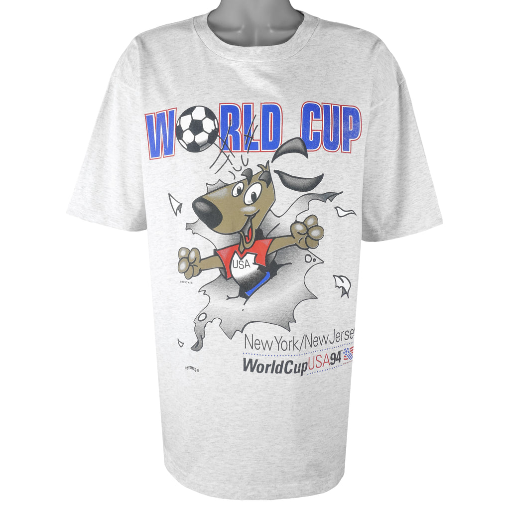 Vintage (Nutmeg) - World Cup USA Striker Pup Mascot Single Stitch T-Shirt 1994 X-Large Vintage Retro Football