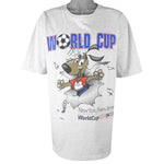 Vintage (Nutmeg) - World Cup USA Striker Pup Mascot Single Stitch T-Shirt 1994 X-Large Vintage Retro Football