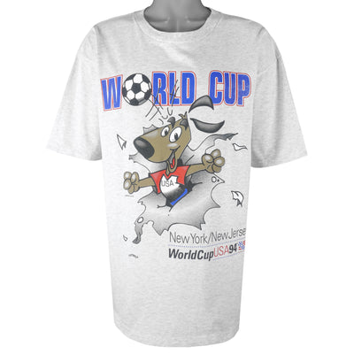 Vintage (Nutmeg) - World Cup USA Striker Pup Mascot Single Stitch T-Shirt 1994 X-Large