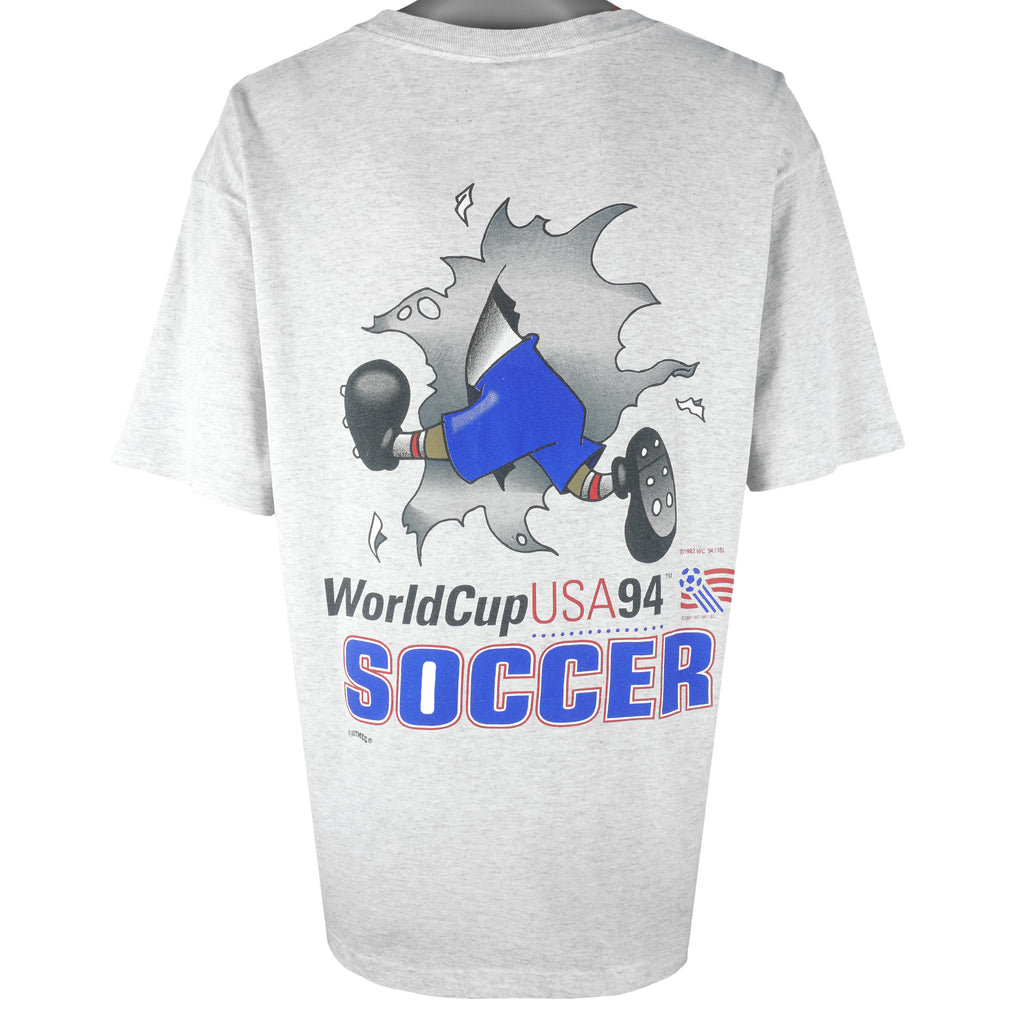 Vintage (Nutmeg) - World Cup USA Striker Pup Mascot Single Stitch T-Shirt 1994 X-Large Vintage Retro Football
