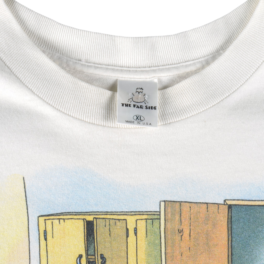 Vintage (The Far Side) - Cat Fud Dog Trap T-Shirt 1990 X-Large Vintage Retro
