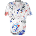 MLB (Waves) - Toronto Blue Jays AOP Single Stitch T-Shirt 1990 Large