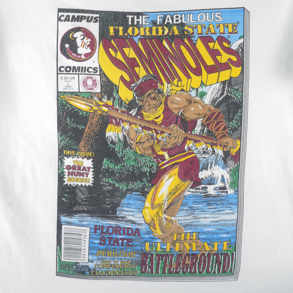 NCAA - Florida State Seminoles Single Stitch T-Shirt 1993 X-Large Vintage Retro College