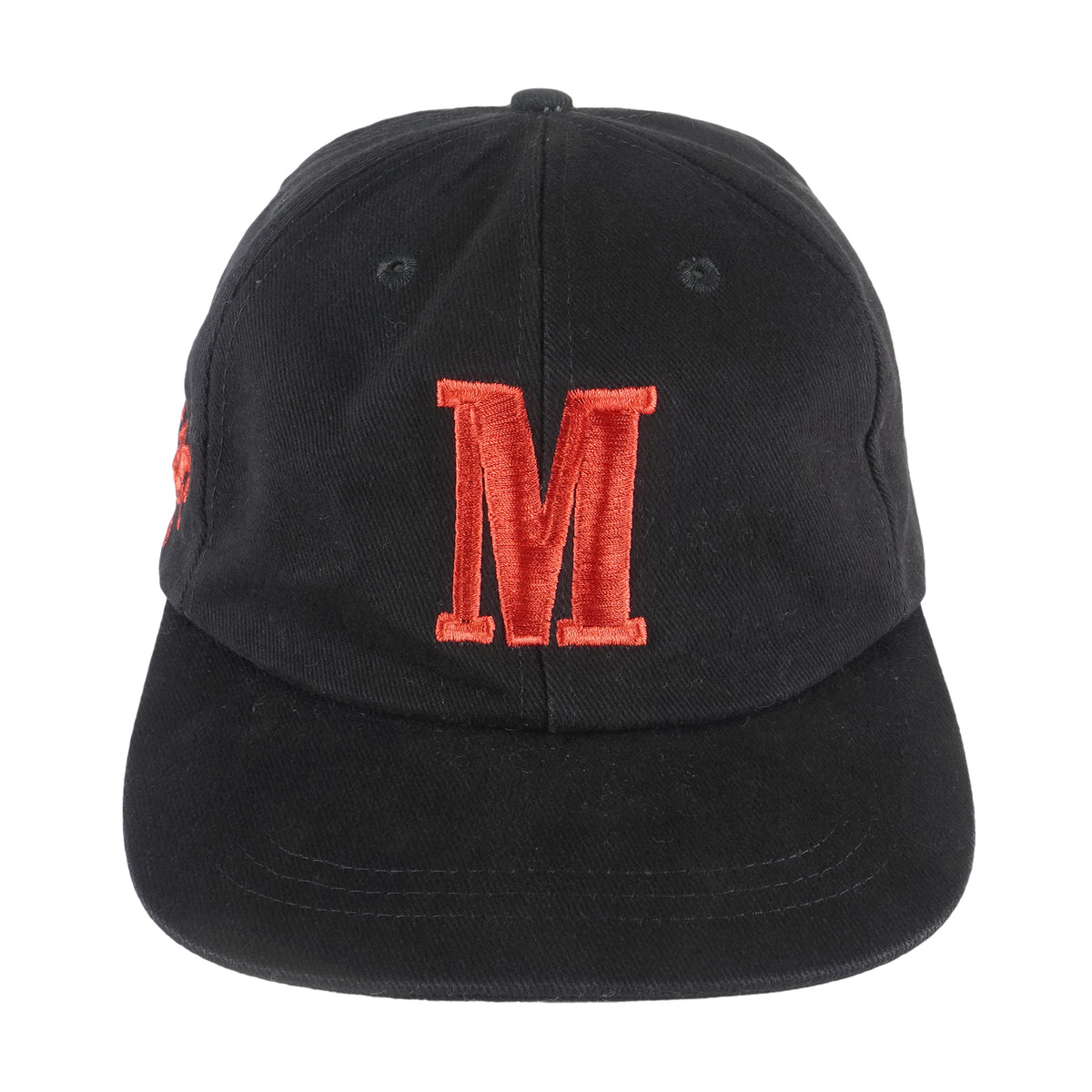 Vintage (Marlboro) - Black Big M Logo Adjustable Hat 1990s OSFA Vintage Retro