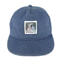 Quicksilver - Blue Denim Embroidered Snapback Hat 1990s OSFA Vintage Retro