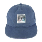 Quicksilver - Blue Denim Embroidered Snapback Hat 1990s OSFA Vintage Retro