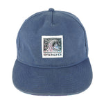 Quicksilver - Blue Denim Embroidered Snapback Hat 1990s OSFA Vintage Retro
