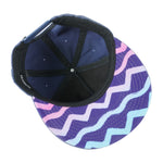 Quicksilver - Blue Denim Embroidered Snapback Hat 1990s OSFA Vintage Retro