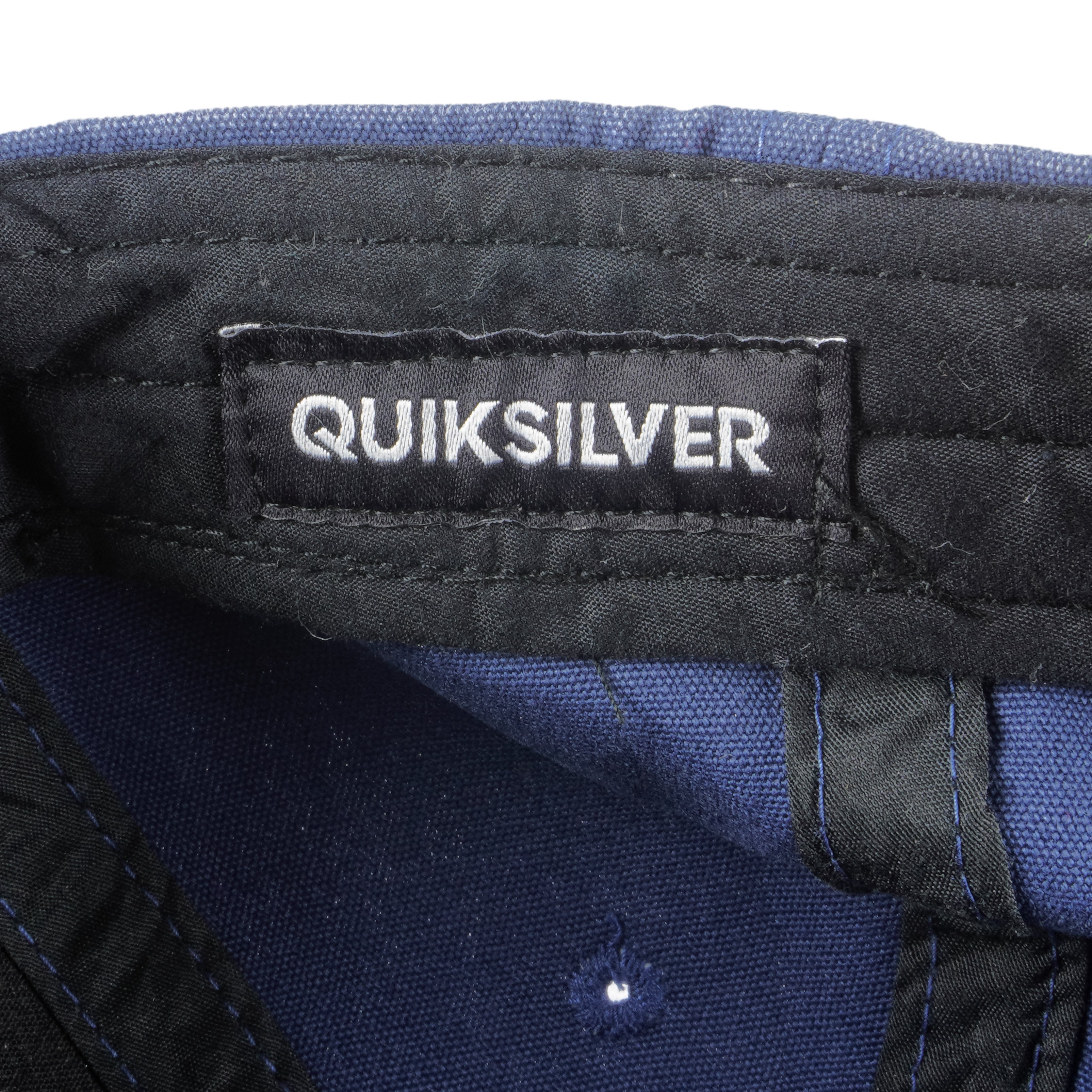Quicksilver - Blue Denim Embroidered Snapback Hat 1990s OSFA Vintage Retro
