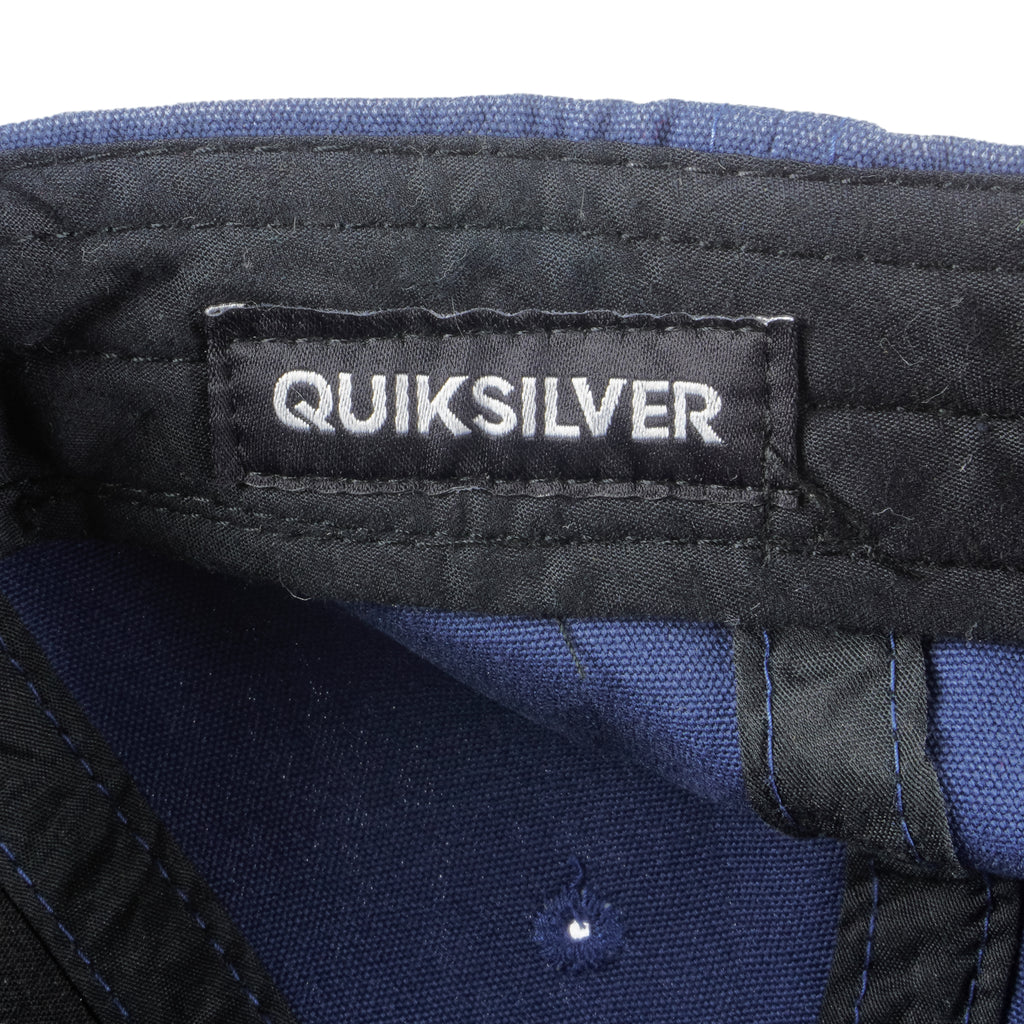 Quicksilver - Blue Denim Embroidered Snapback Hat 1990s OSFA Vintage Retro