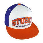 Stussy (New Era) - World League Spell-Out Snapback Hat 1990s OSFA Vintage Retro