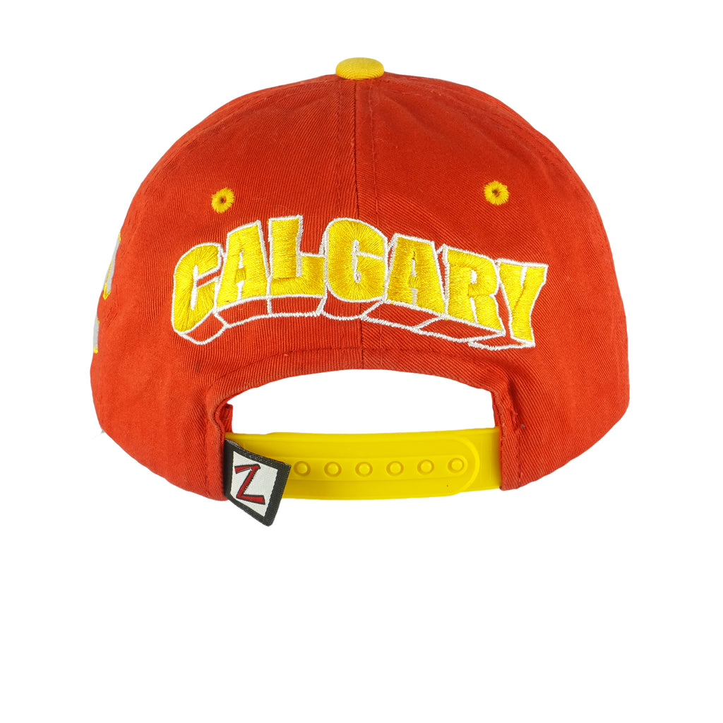 NHL (Zephyr) - Calgary Flames Embroidered Snapback Hat 1990s OSFA Vintage Retro Hockey