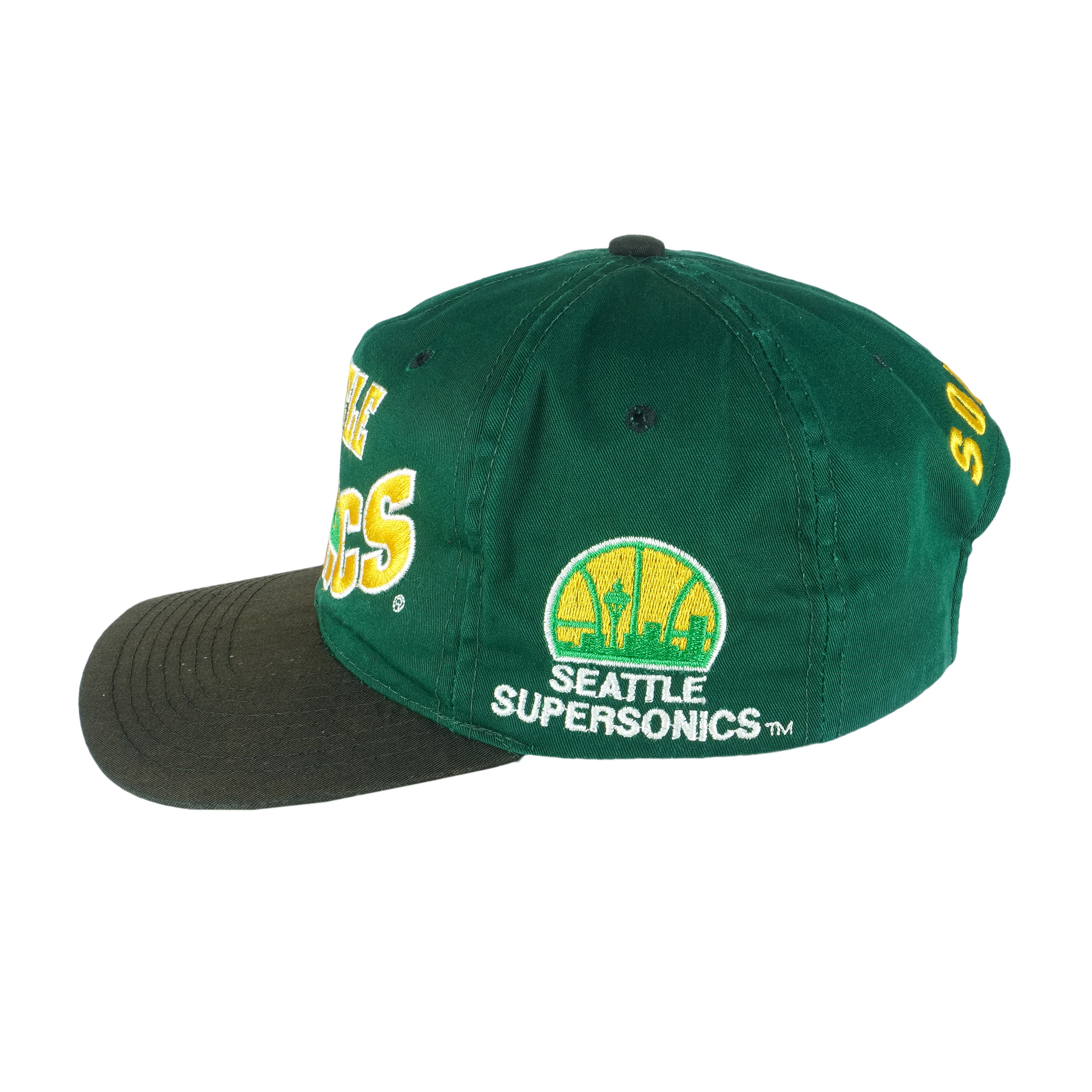 NBA (The G Cap) - Seattle SuperSonics Snapback Hat 1990s OSFA Vintage Retro Basketball