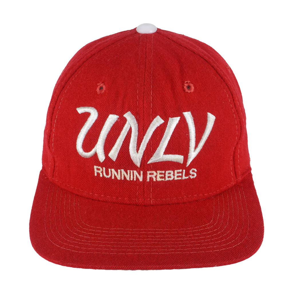 NCAA (Sports Specialties) - UNLV Rebels Corduroy Snapback Hat 1990s OSFA Vintage Retro Football College