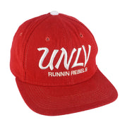 Dark red UNLV Runnin' Rebels snapback angled front view