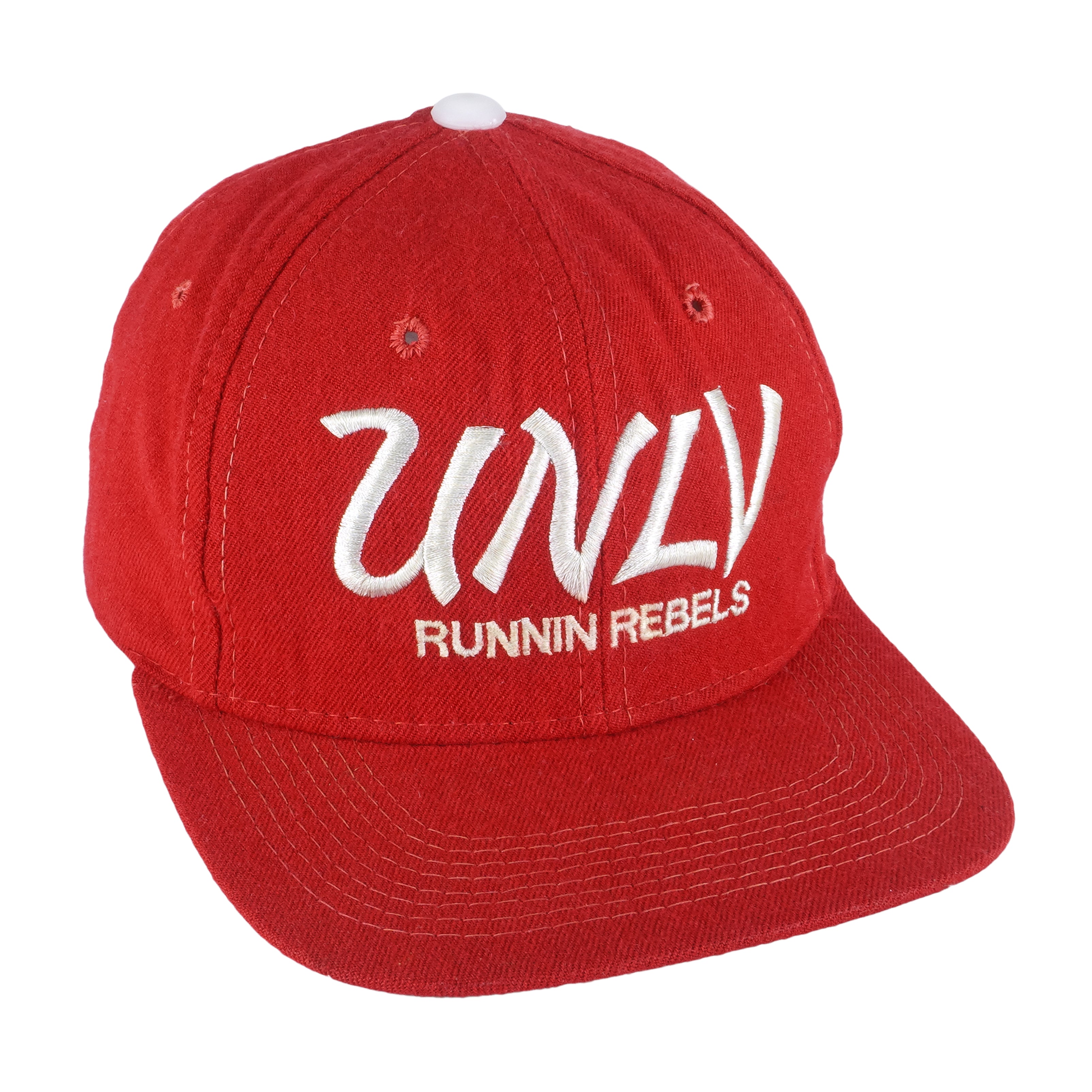Dark red UNLV Runnin' Rebels snapback angled front view