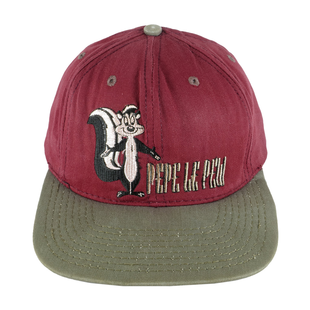 Looney Tunes (Acme) - Pepe Le Pew Skunk Snapback Hat 1990s Adjustable vintage Retro