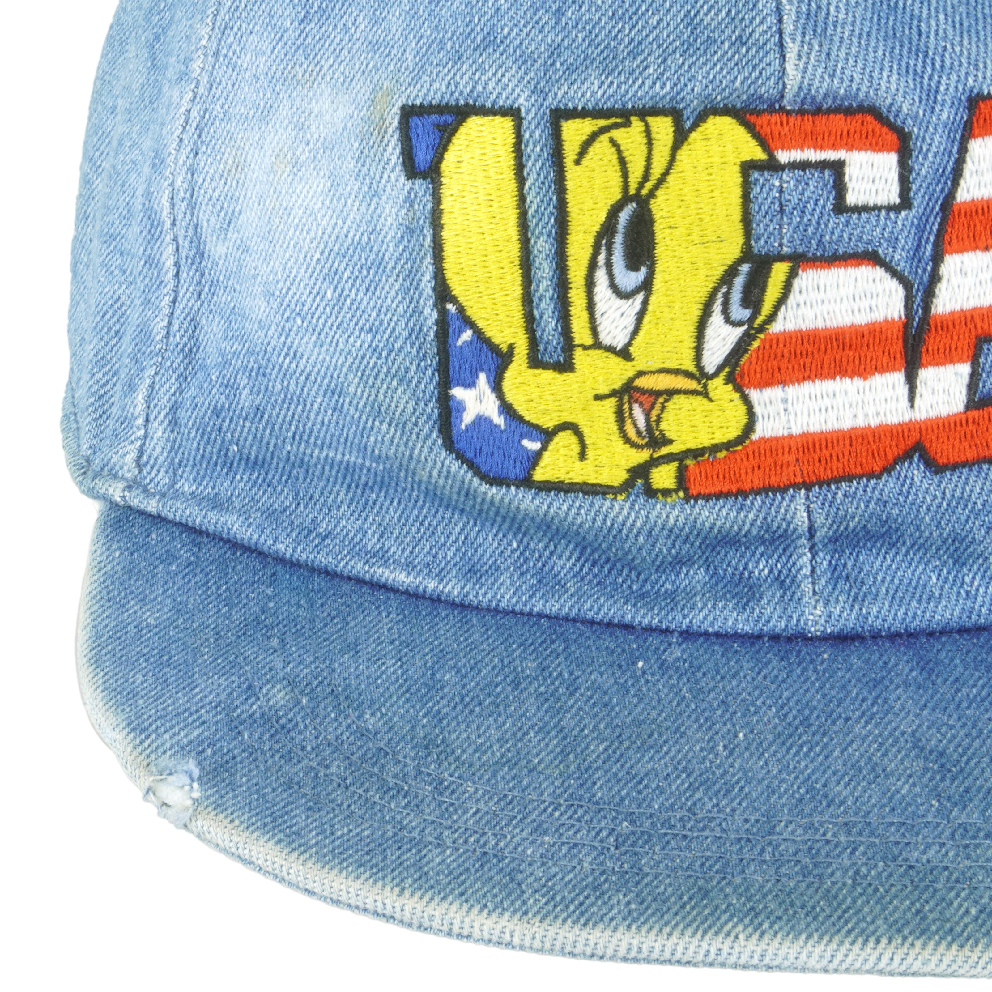 Looney Tunes - Tweety USA Embroidered Fitted Hat 1990s Vintage Retro