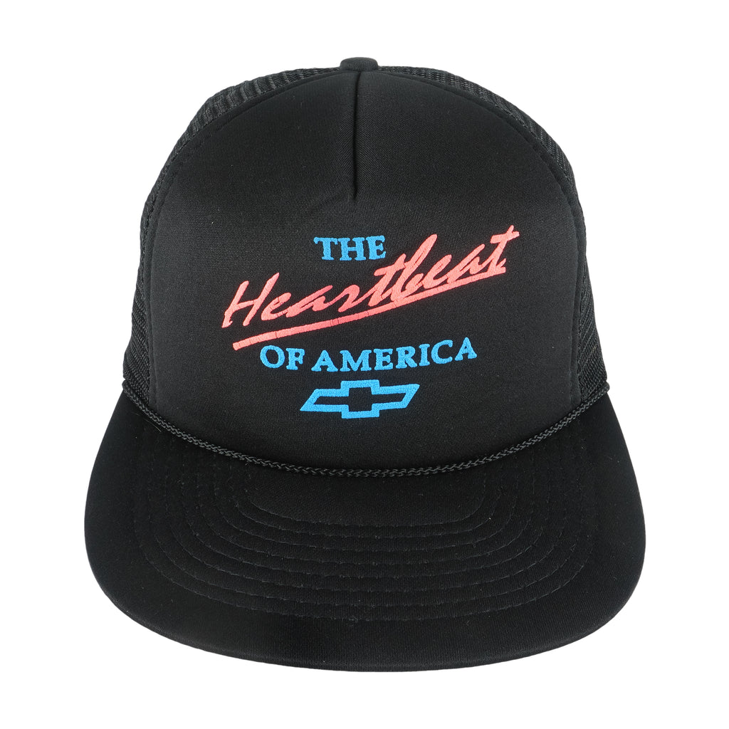 Vintage - Chevy The Heartbeat Of America Snapback Trucker Hat 1990s OSFA Vintage Retro