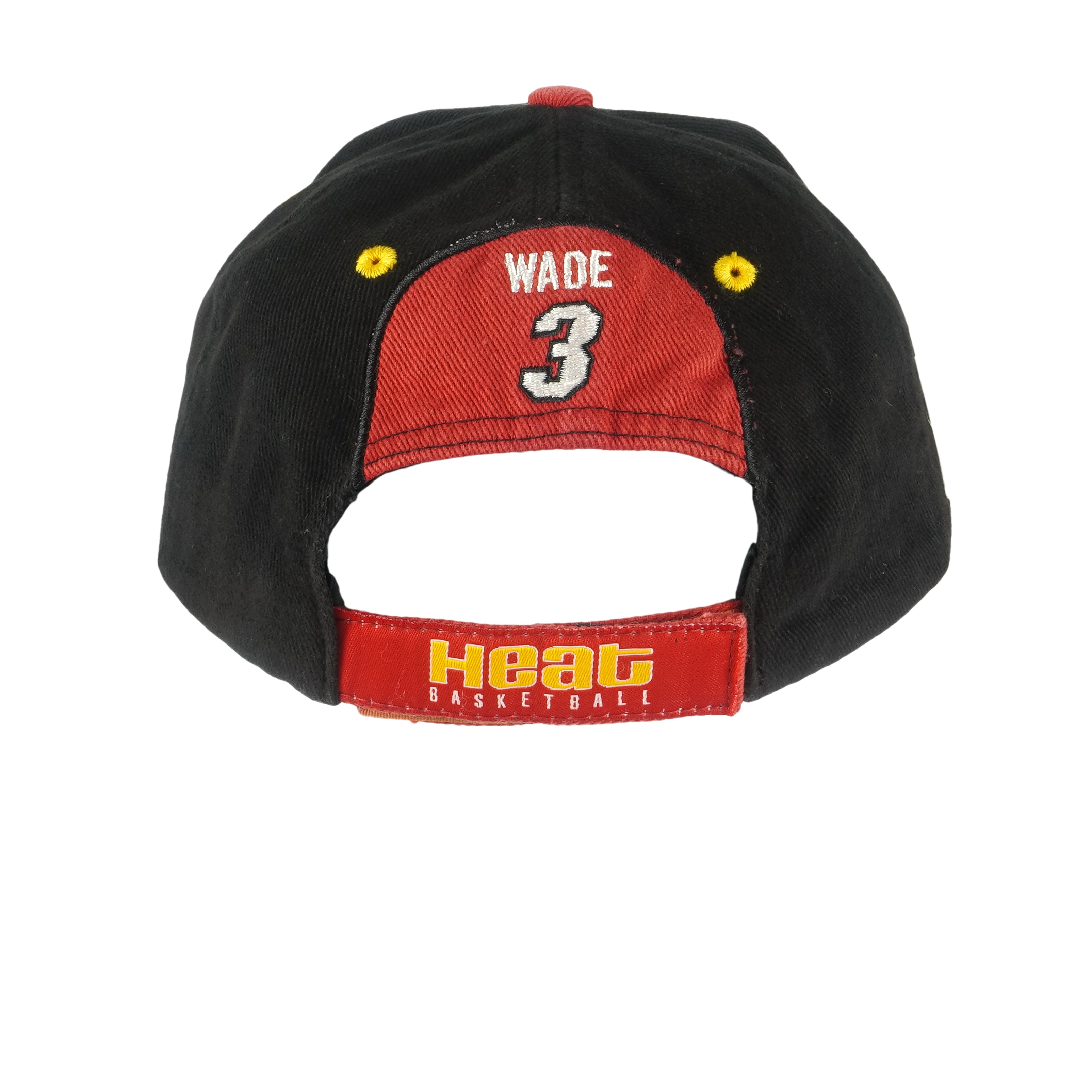 NBA - Miami Heat Basketball Wade 3 Strapback Hat 1990s OSFA Vintage Retro Basketball