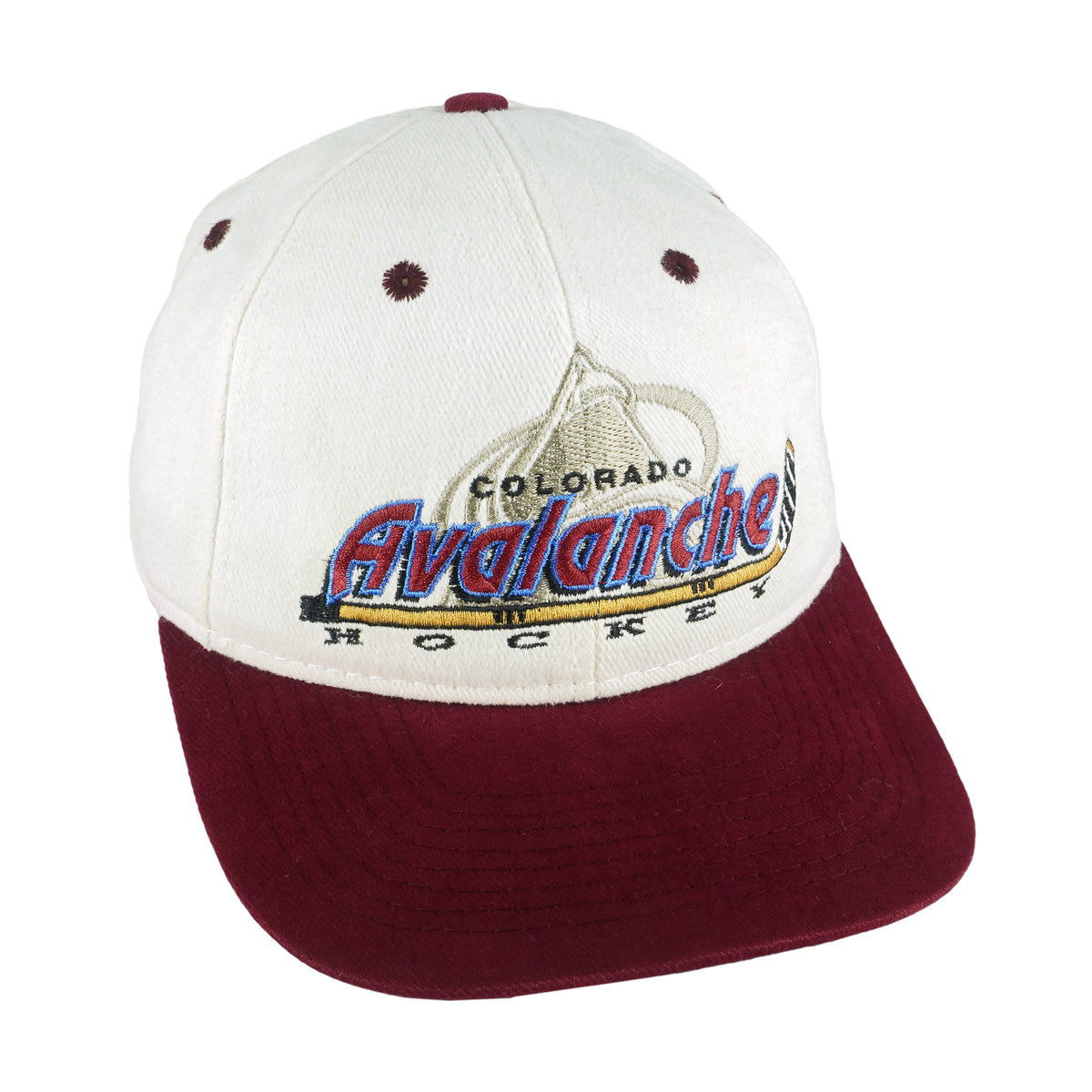 NHL (#1 Apparel) - Colorado Avalanche Snapback Hat 1990s OSFA Vintage Retro Hockey