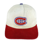 NHL (The Classic) - Montreal Canadiens Corduroy Snapback Hat 1990s OSFA Vintage Retro Hockey